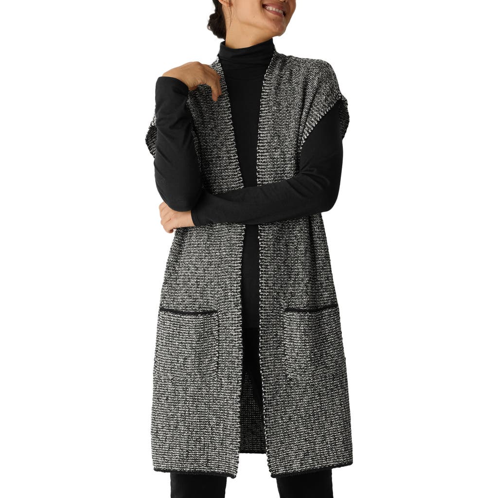 Eileen Fisher Cotton Blend Long Vest In Gray