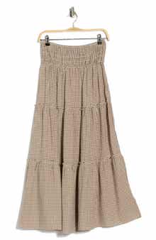 MAX STUDIO Gingham Tiered Skirt