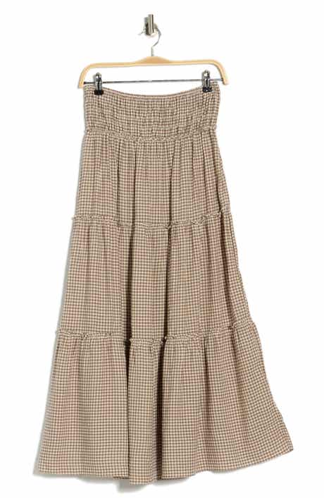 MAX STUDIO Gingham Tiered Skirt
