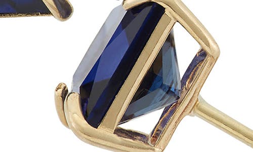 Fuzion Creations Princess Cut Stud Earrings In 10kt Cr Sapphire