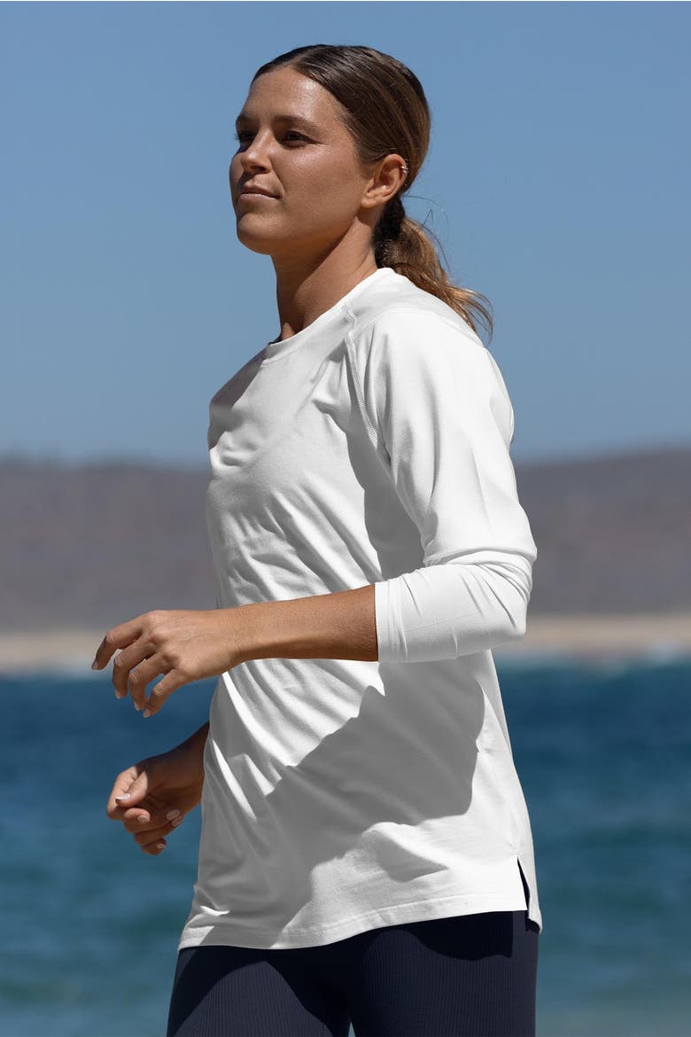 Unisex UPF 20+ Viscose Crewneck Sun Shirt, Alternate, color, White