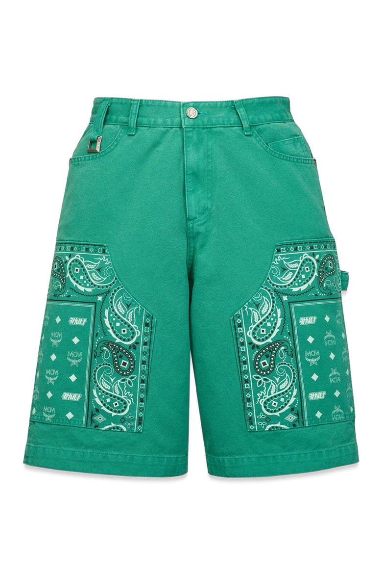 X KASINA Bandana Monogram Shorts in Denim Jacquard | Nordstrom