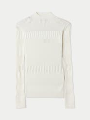 GOBI Mongolian Cashmere High-neck Ribbed Cotton Silk Cashmere Blend Sweater