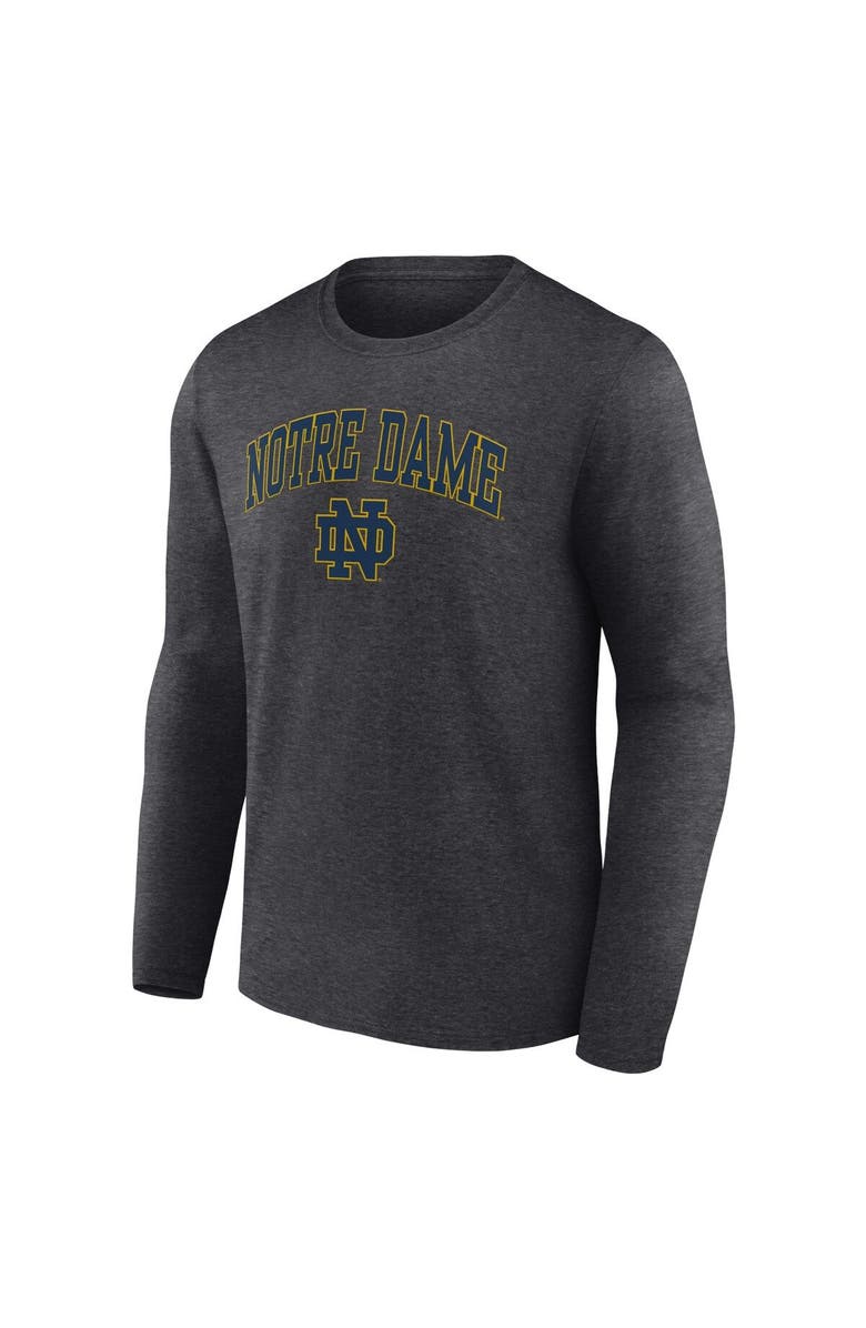 FANATICS Men's Fanatics Branded Heather Charcoal Notre Dame Fighting Irish Campus Long Sleeve T-Shirt, Alternate, color, 