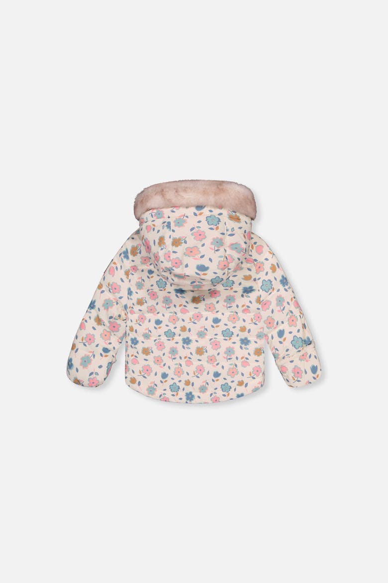 Floral Two Piece Coat Pants & Neckwarmer Snowsuit, Alternate, color, White with Floral Print