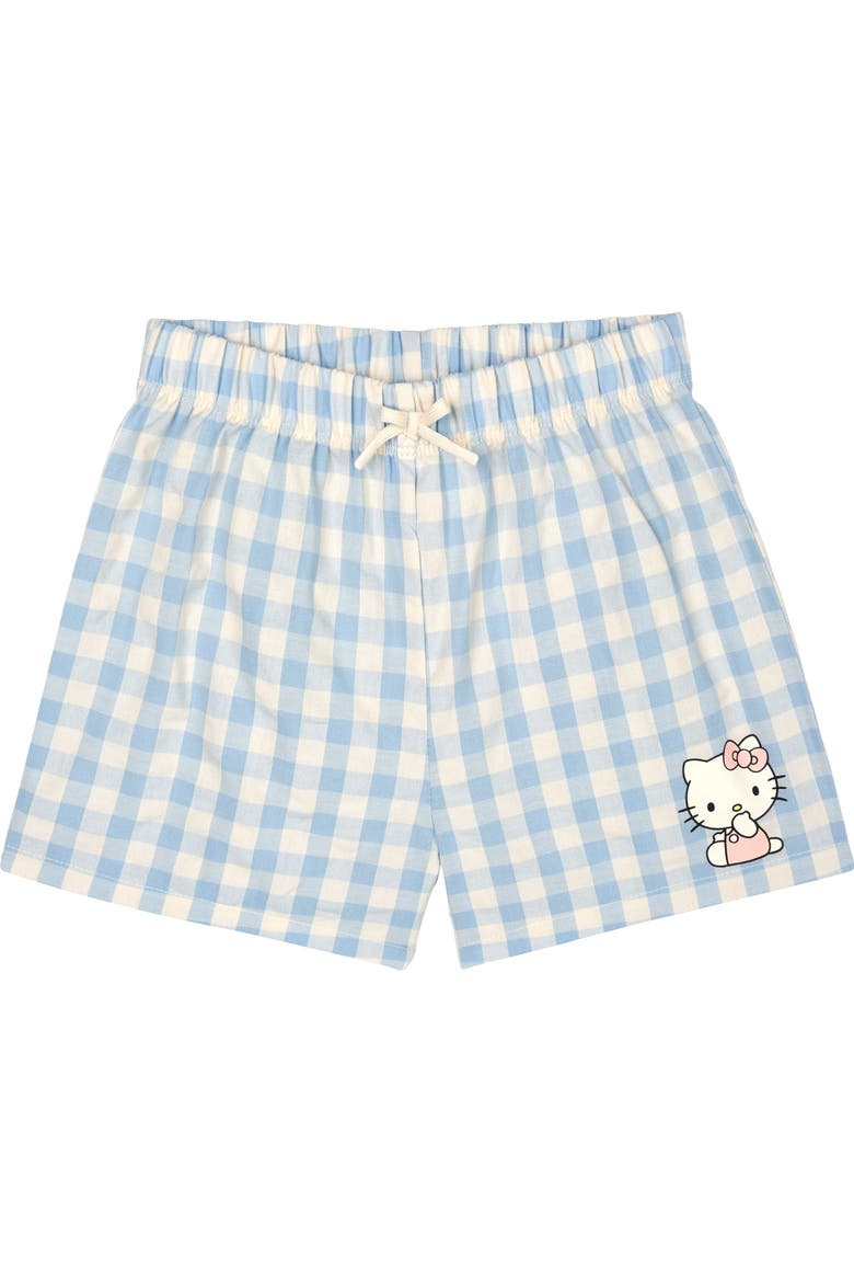 T-Shirt and Plaid Shorts Set, Alternate, color, Hello Kitty Navy Blue