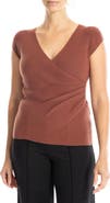 MAX STUDIO Cap Sleeve Wrap Sweater