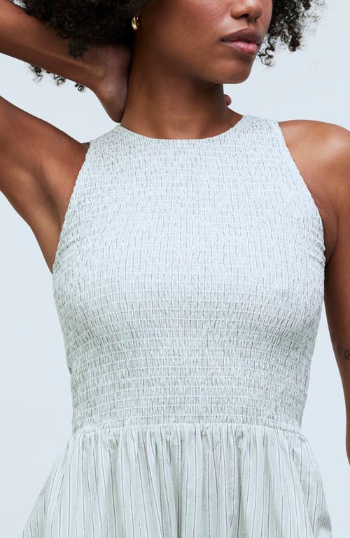 Madewell The Melody Smocked Midi Dress In Pistachio