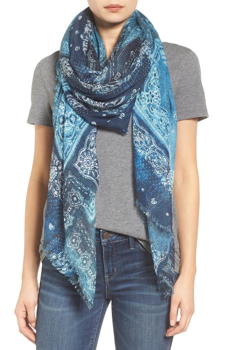 Treasure & Bond Patched Bandana Scarf, Main, color,