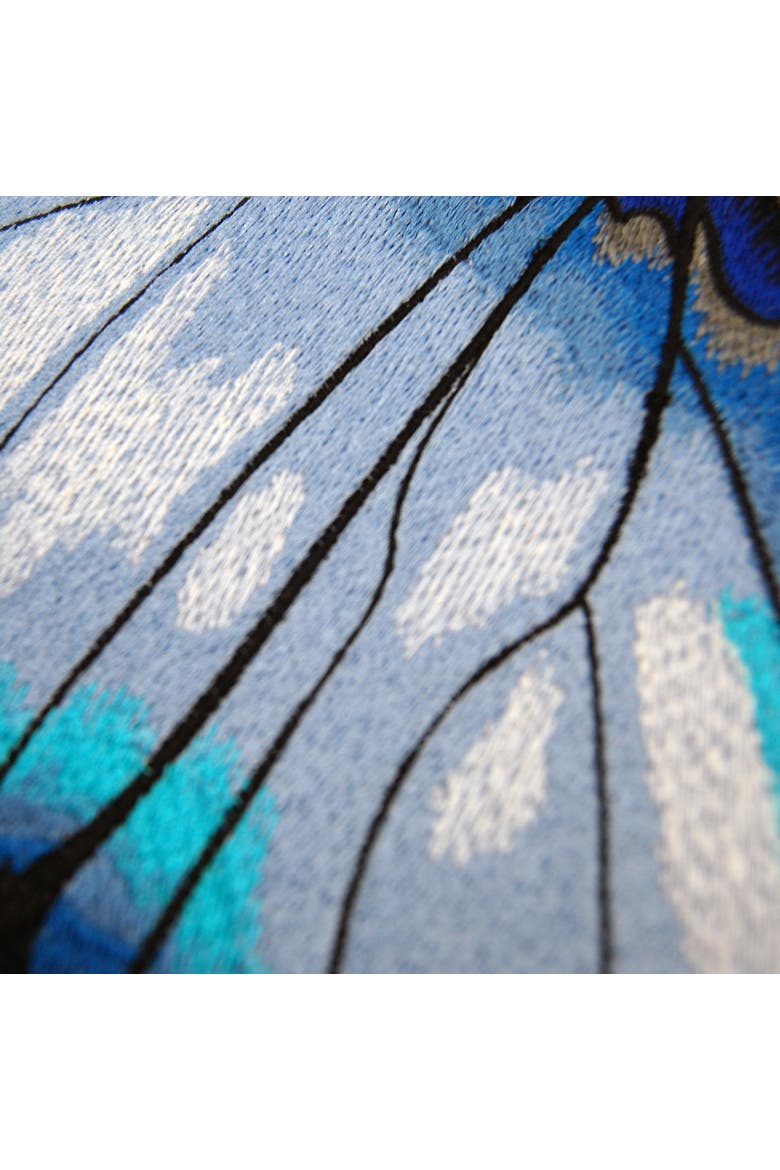 Bold Blue Butterfly Indoor/Outdoor Accent Throw Pillow Decor, Alternate, color, Blue