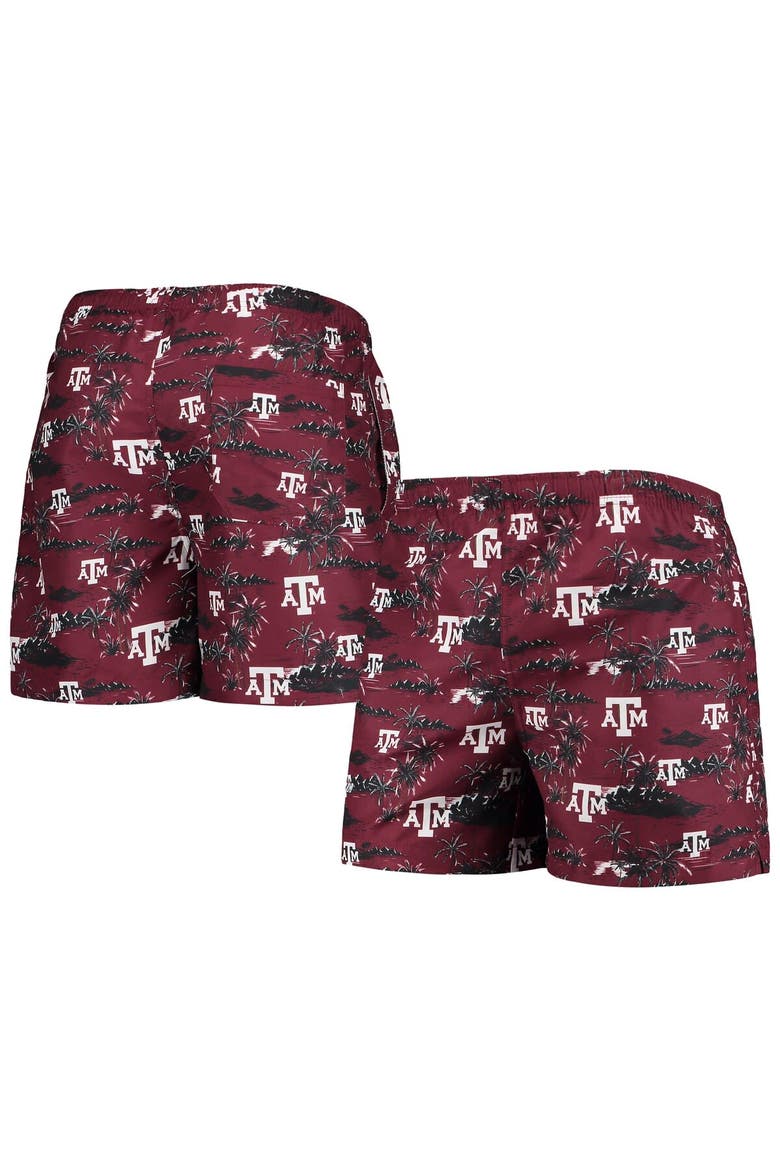 Men's FOCO Maroon Texas A&M Aggies Island Palm Swim Trunks, Main, color, Maroon