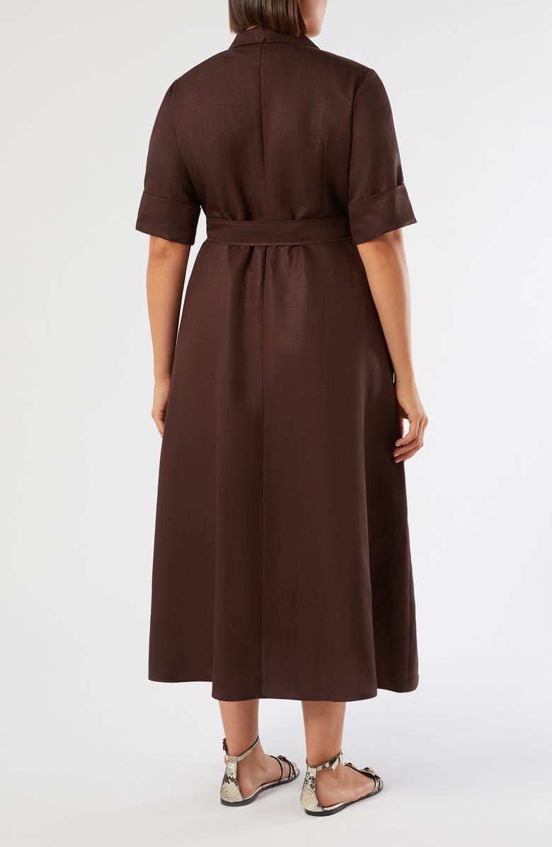 Marina Rinaldi Belted Shirtdress, Alternate, color, Chocolate