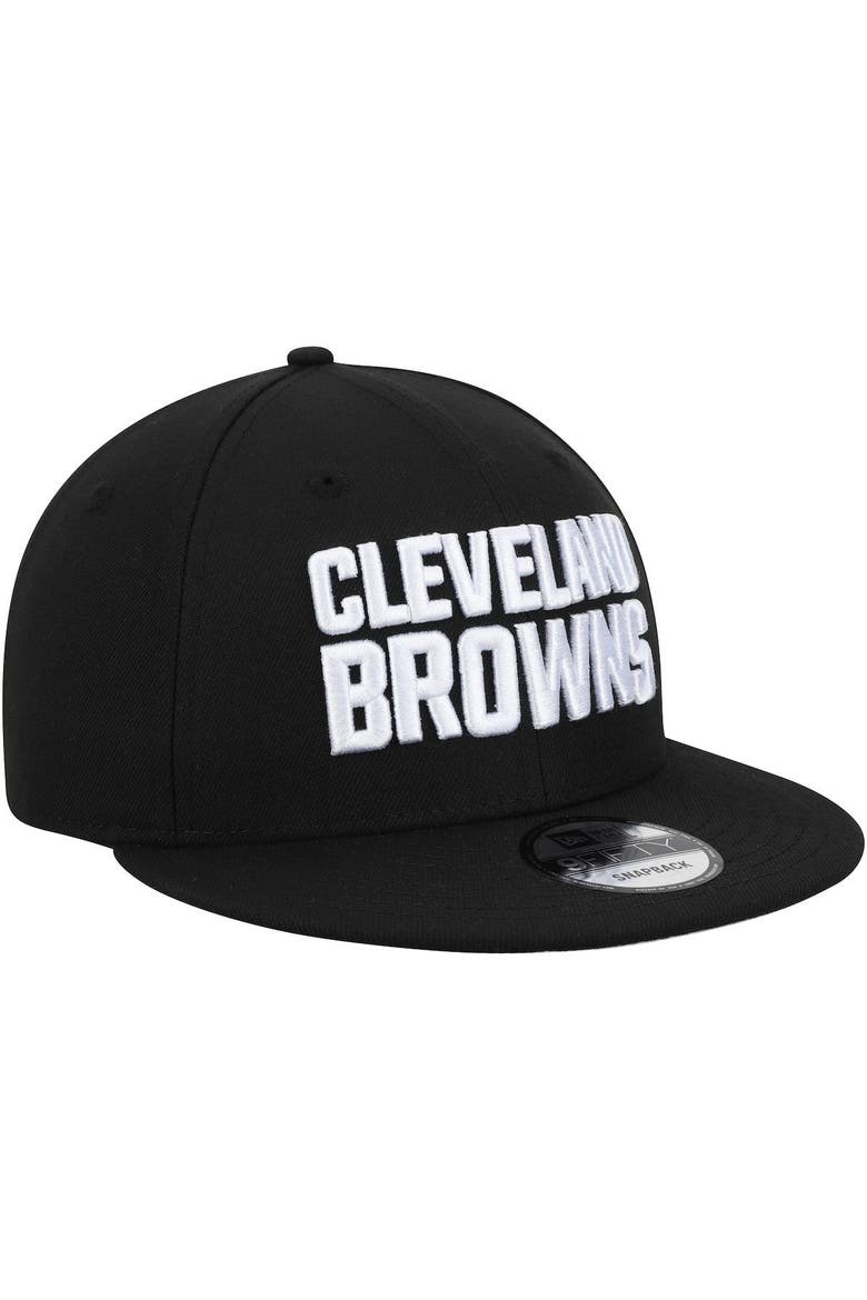 Men's New Era Black Cleveland Browns B-Dub 9FIFTY Adjustable Hat, Alternate, color, Black