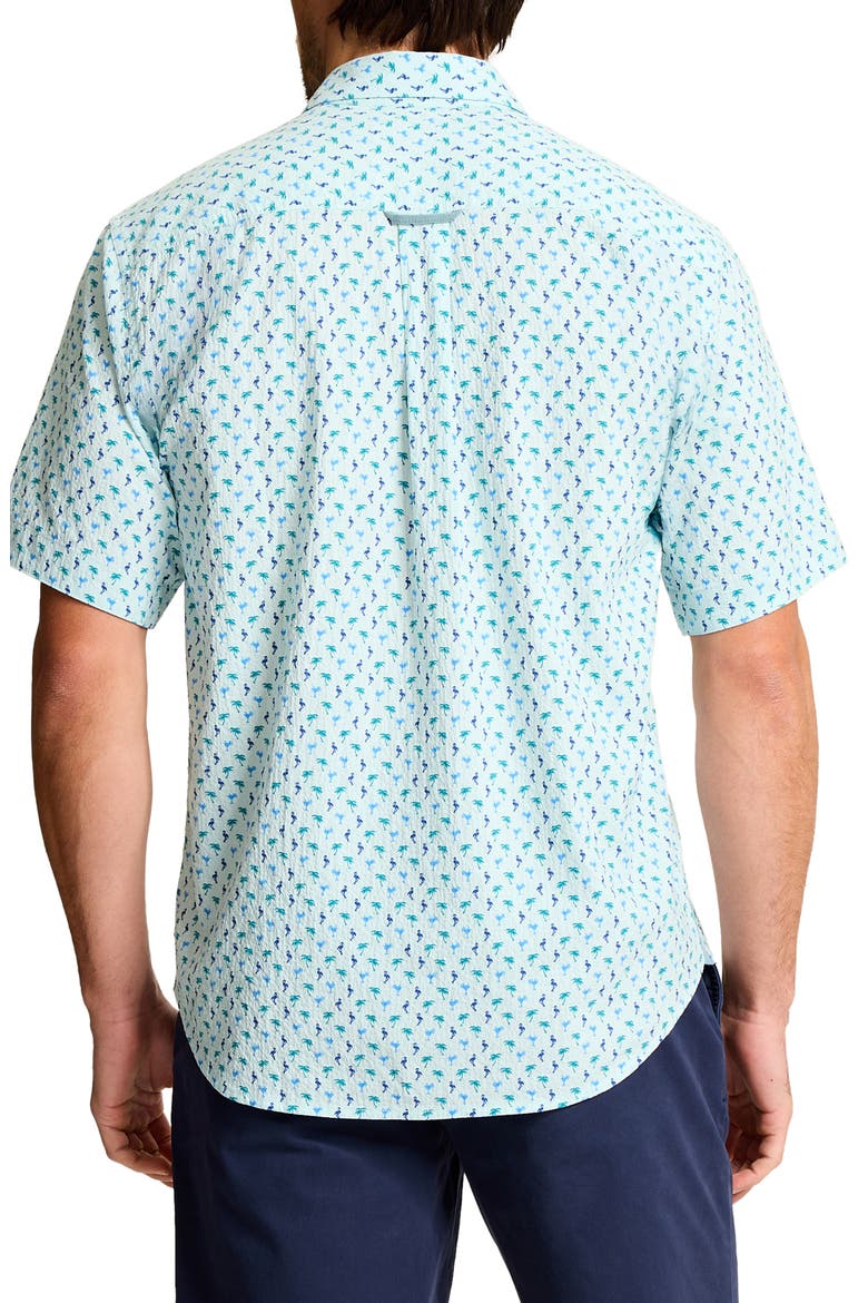 Nova Wave Flock It to You Short Sleeve Seersucker Button-Up Shirt, Alternate, color, SCANDIA BLUE