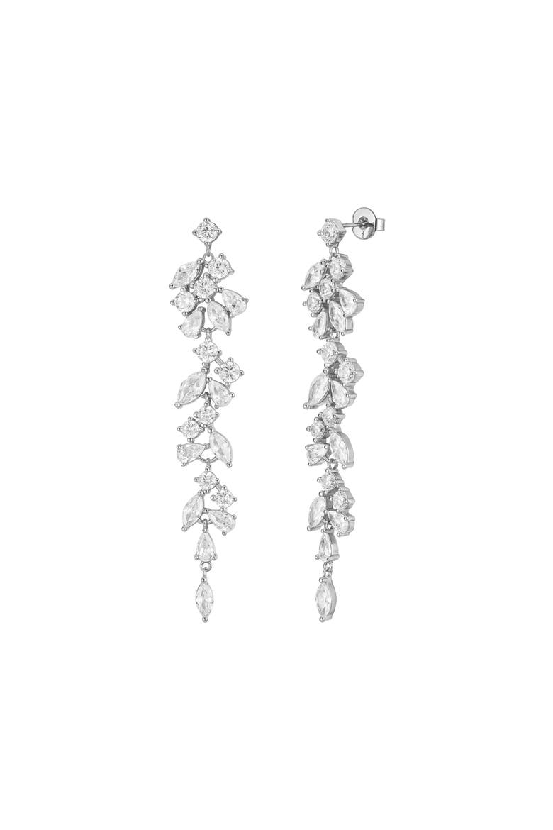 Trixie Crystal Drop Earrings, Alternate, color, Silver