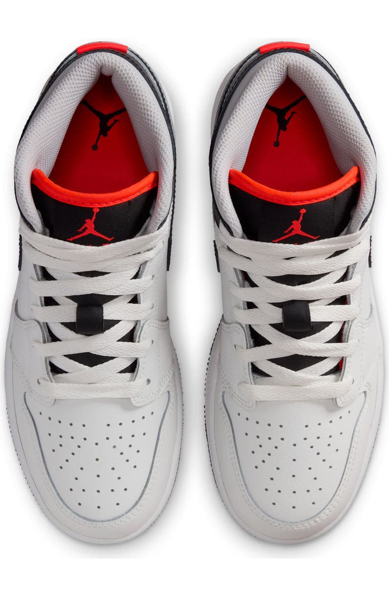 Jordan Kids' Air Jordan 1 Mid Sneaker, Alternate, color, Summit White/ Black/ Infrared