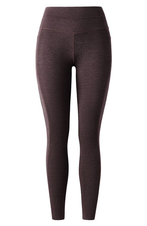 Rhone Heather Revive Pocket 7/8 Leggings In Brown