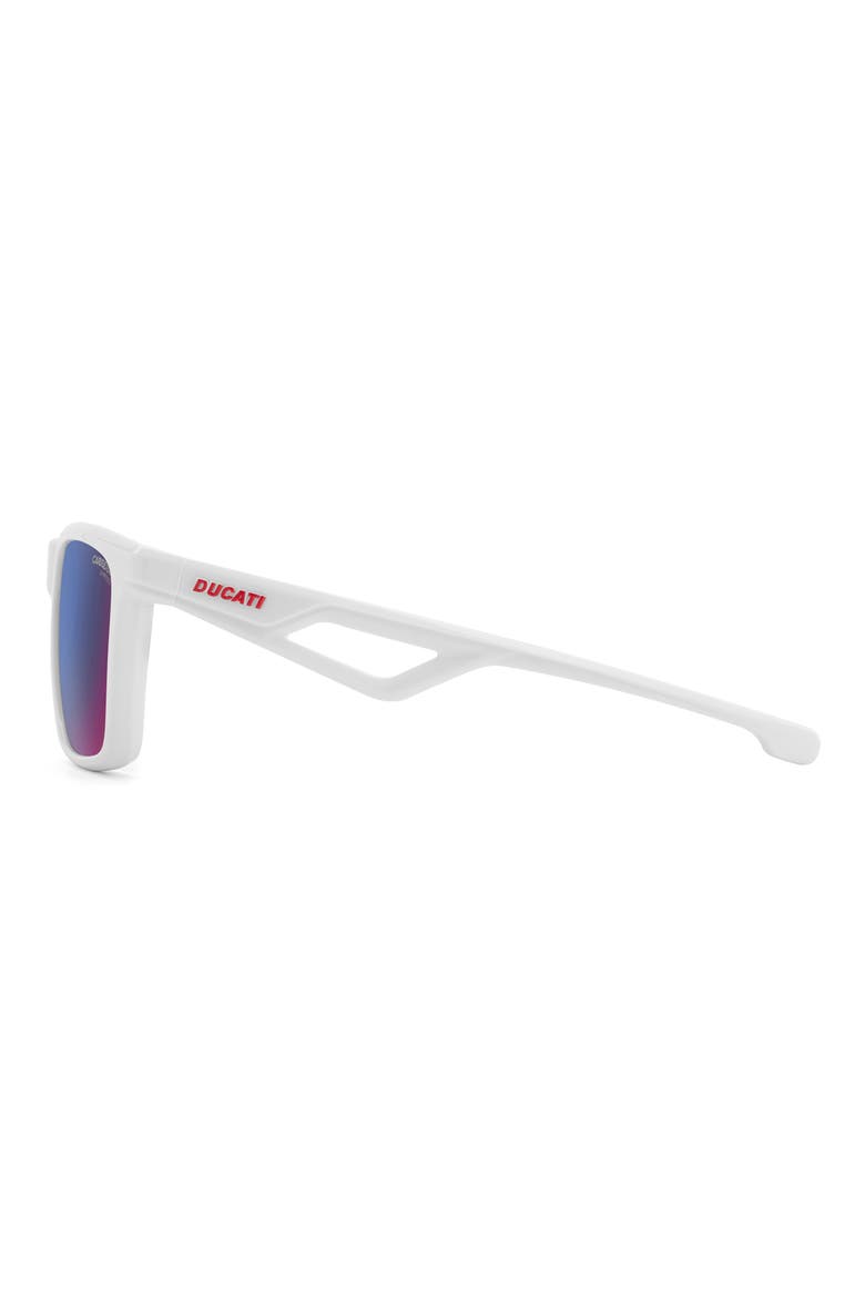 Carduc 57mm Rectangular Sunglasses, Alternate, color, WHITE/ BLUE ML