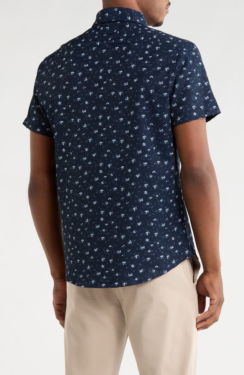 DENIM AND FLOWER Floral Print Button-Up Shirt, Alternate, color, Navy