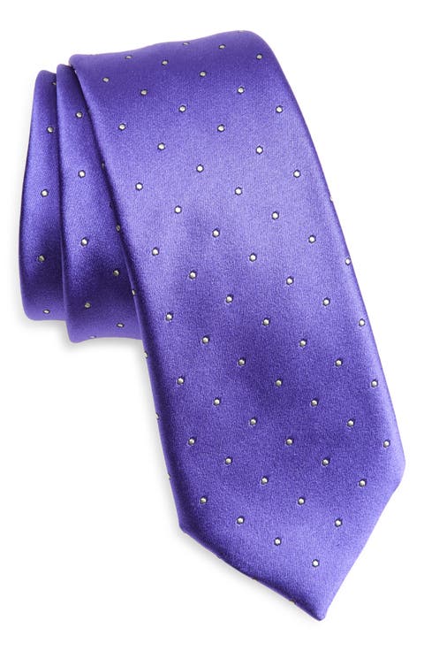 Polka Dot Mulberry Silk Satin Tie