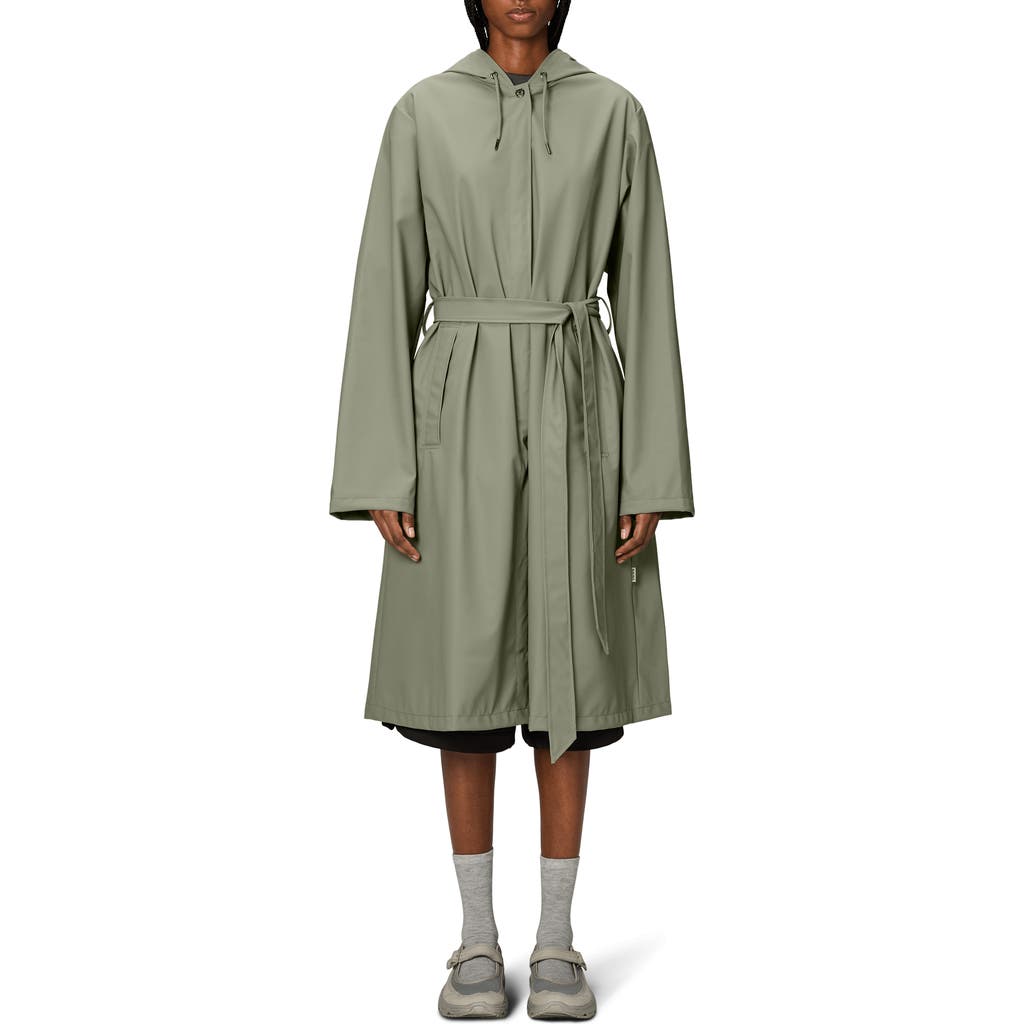 Rains Waterproof A-line Long Raincoat In Drift