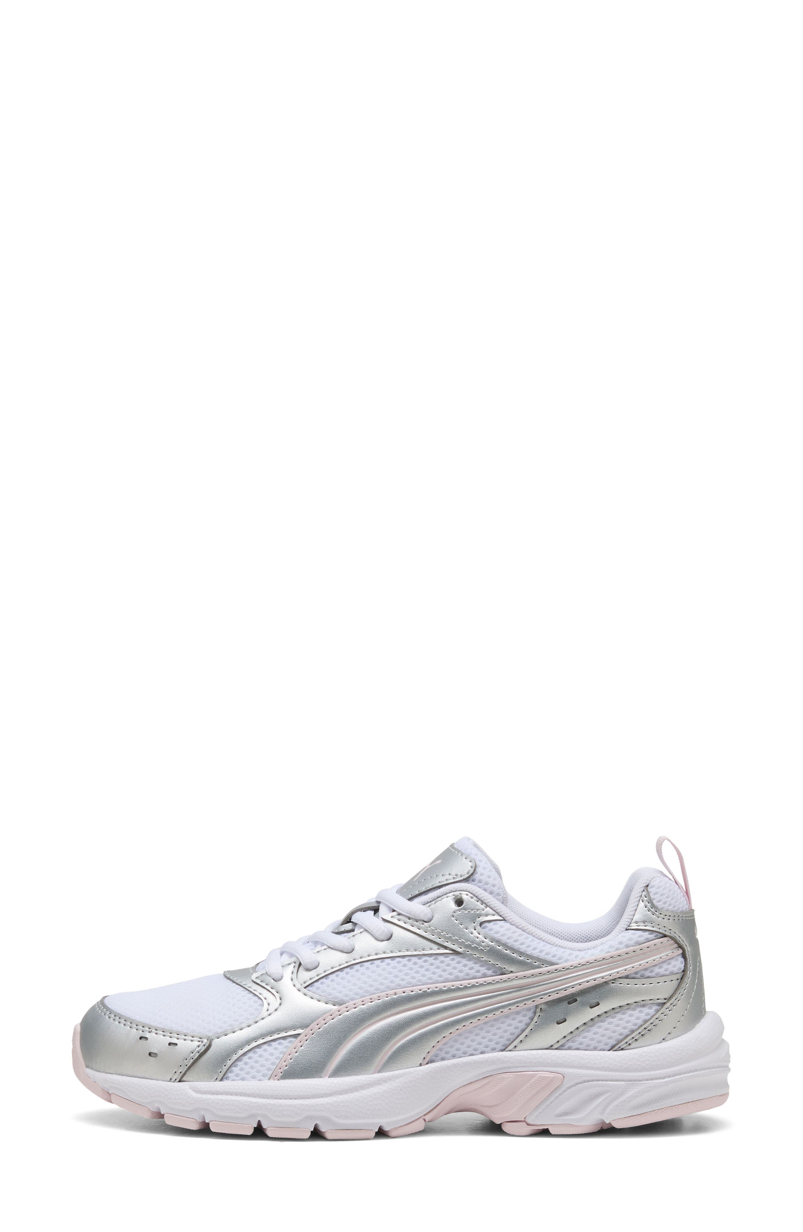 Milenio Tech LT Sneaker, Alternate, color, PUMA WHITE/ PUMA SILVER/ PINK