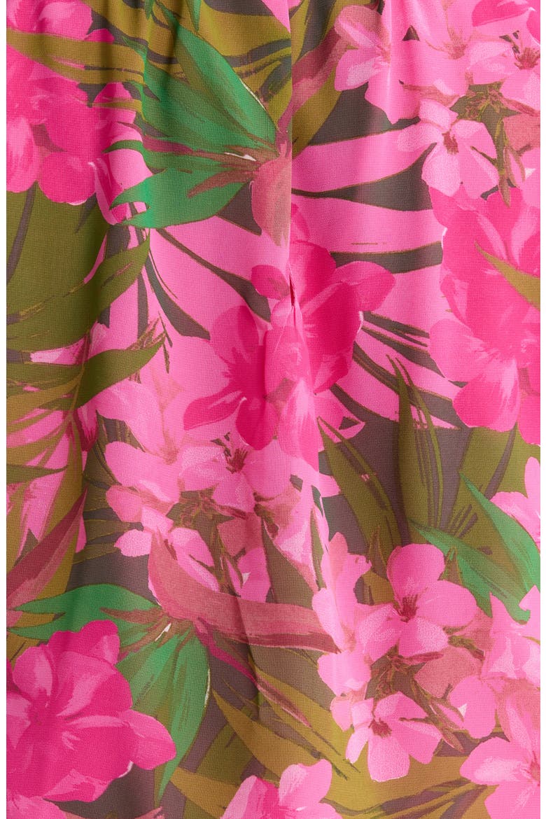 Dandi Floral Veda Cap Sleeve Top, Alternate, color, GREEN-PINK-CORAL