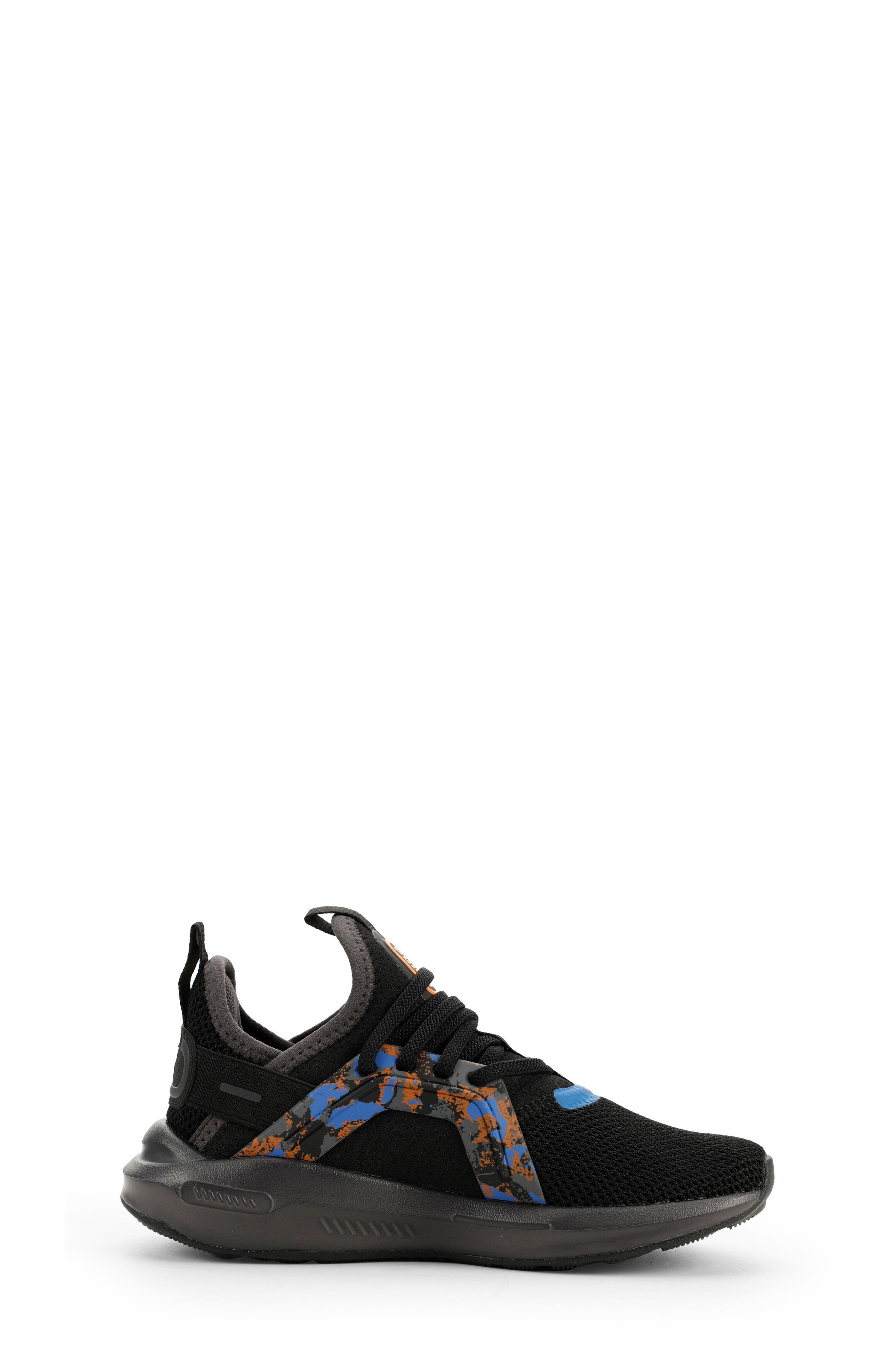 PUMA Kids' Softride Enzo 5 Sneaker, Alternate, color, Puma Black/ Orange/ Blue