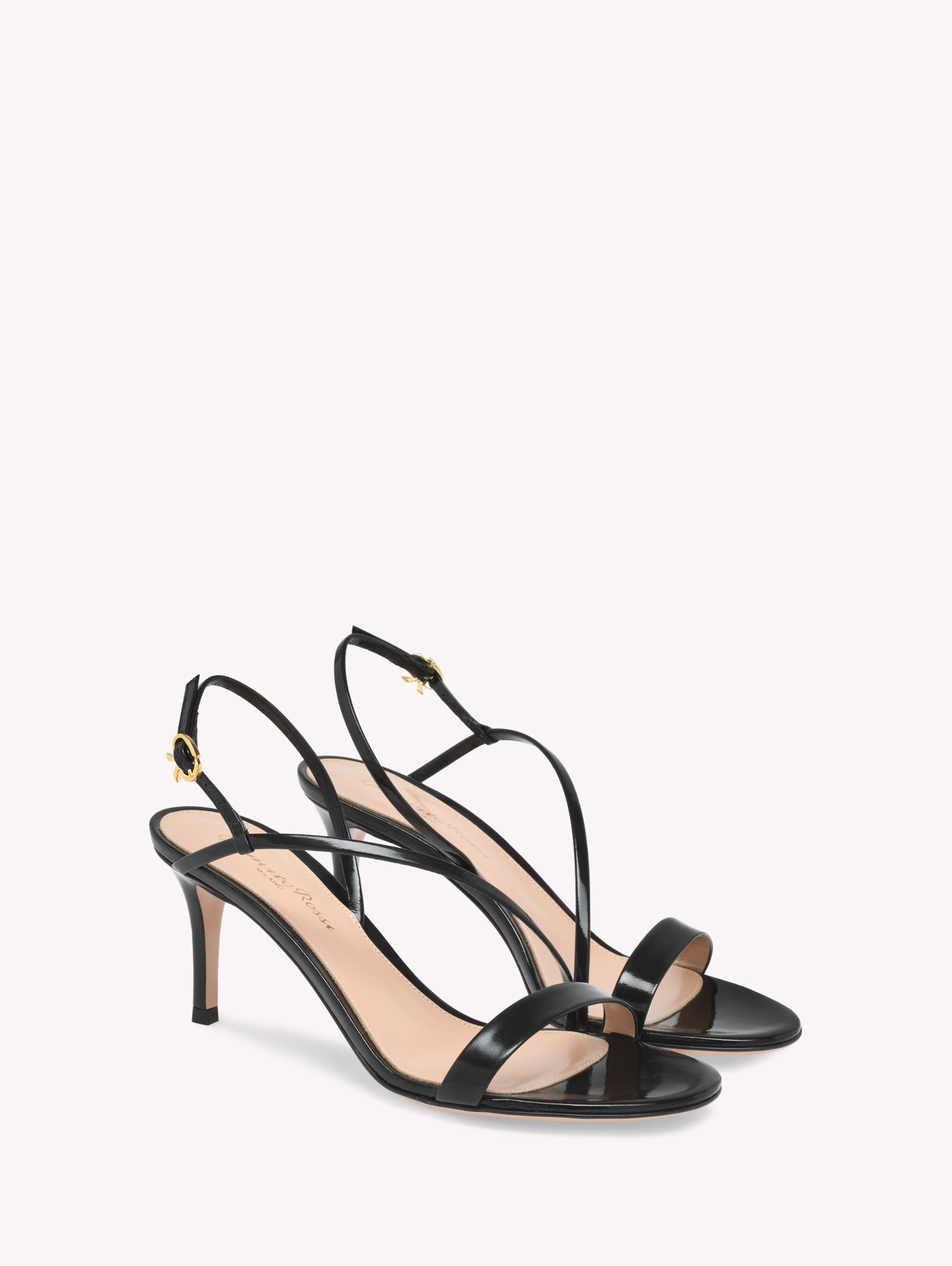 Gianvito Rossi Manhattan 70 Sandal, Alternate, color, Black Leather