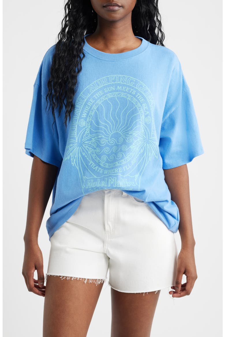 Hotel Malibu Heritage Graphic T-Shirt, Main, color, BLUE