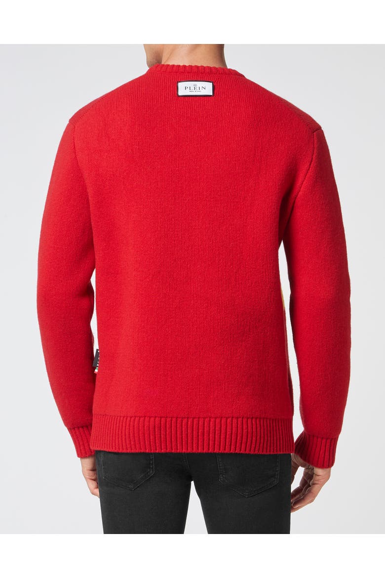 Pullover Round Neck Men, Alternate, color, red