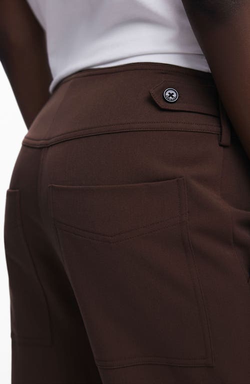 Desigual Wide Leg Cargo Pants In Brown