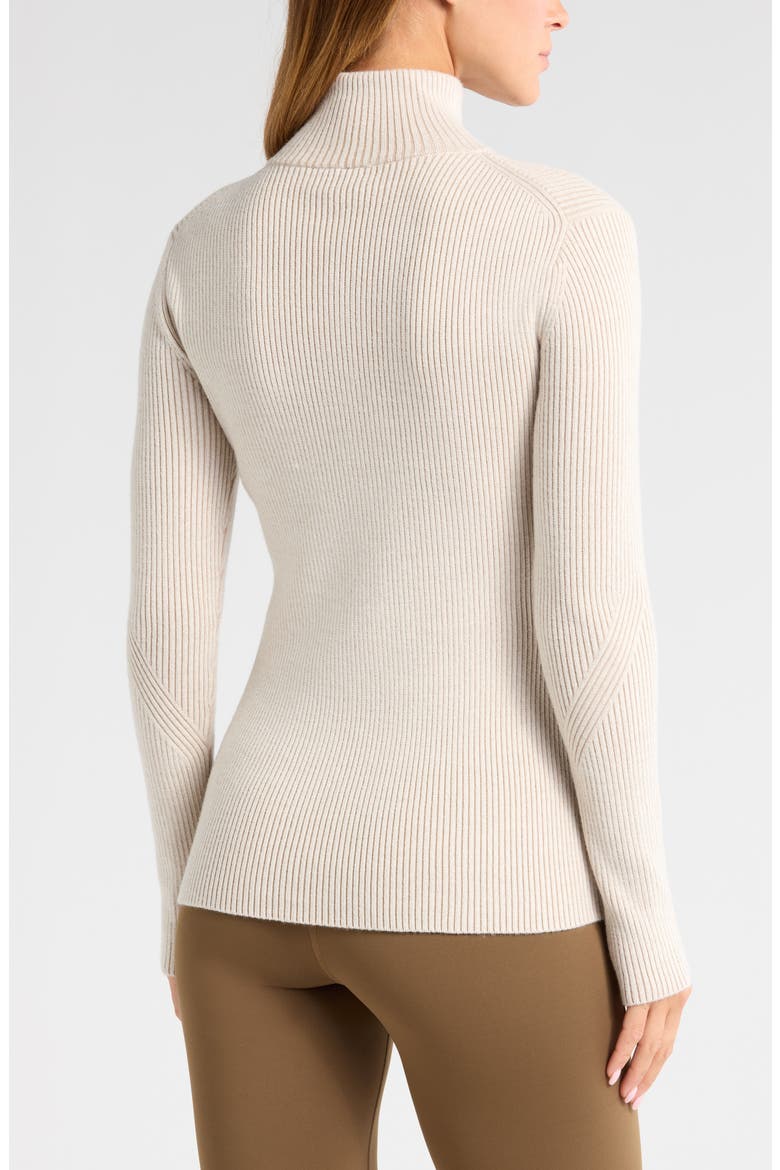 Après Ski Half Zip Rib Sweater, Alternate, color, IVORY EGRET