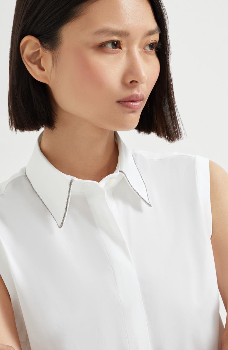 Brunello Cucinelli Stretch poplin shirt, Alternate, color, White