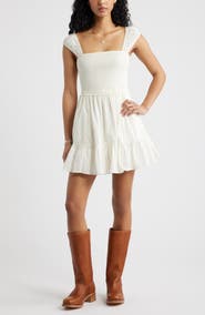 BP. Cap Sleeve Cotton Minidress