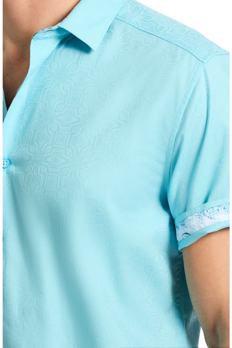 Odyssey Short Sleeve Button Up Shirt, Alternate, color, SEAFOAM