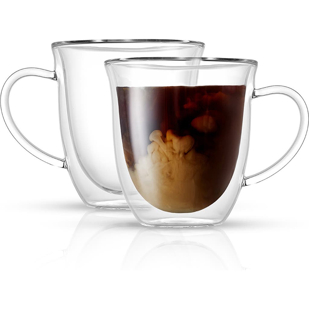 Joyjolt Serene Double Wall Coffee Mugs Set Of 2 In Transparent