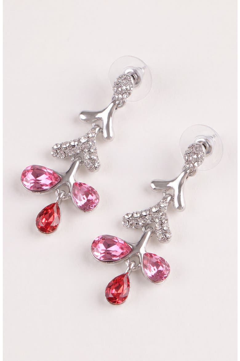 Elegant Sparkling Gem Drop Earrings, Alternate, color, Pink