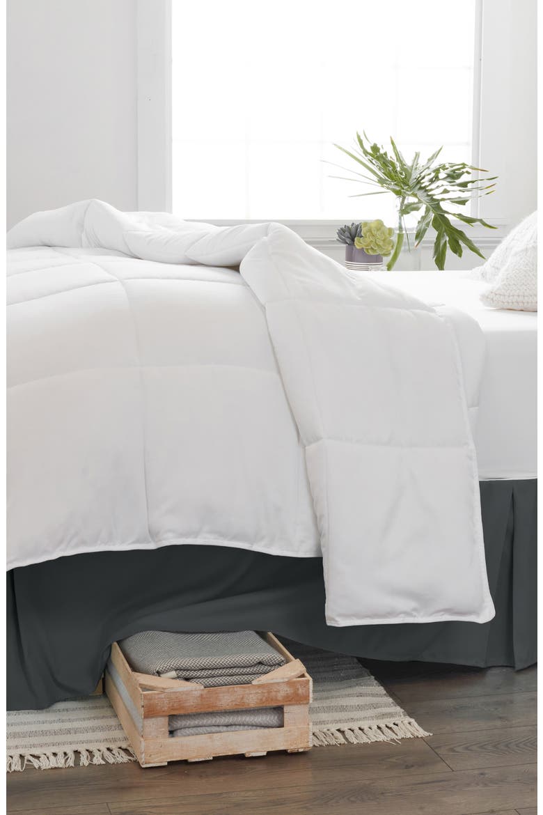 Premium Pleated Dust Ruffle Bed Skirt, Main, color, GRAY