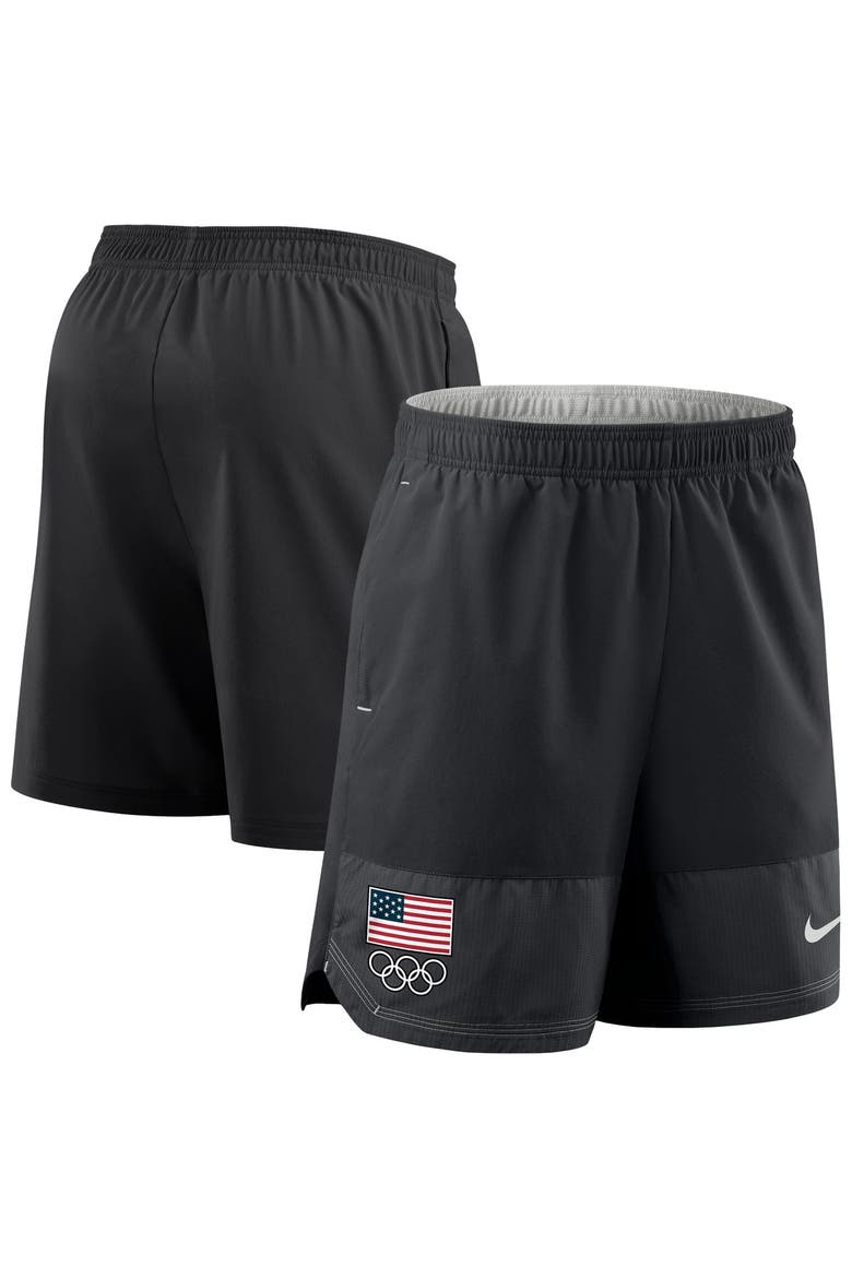 Men's Nike  Black Team USA Dri-FIT Woven Shorts, Main, color, Black
