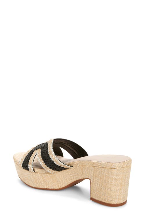 Chocolat Blu Gen Platform Sandal In Black Raffia