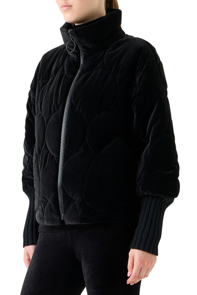 Quilted Velvet Jacket, Alternate, color, BLACK
