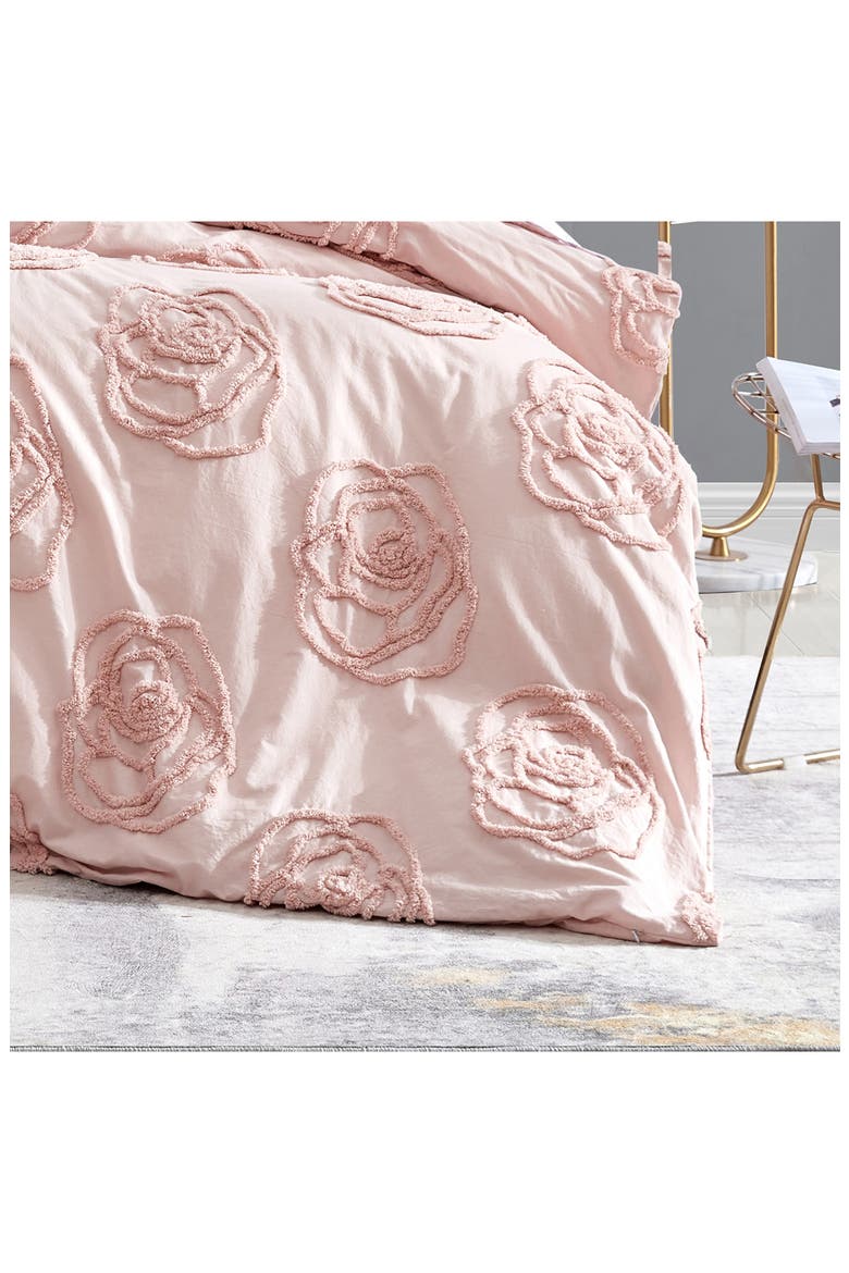 Rambling Rose Cotton Duvet Cover & Sham Set, Alternate, color, LIGHT PASTEL PINK