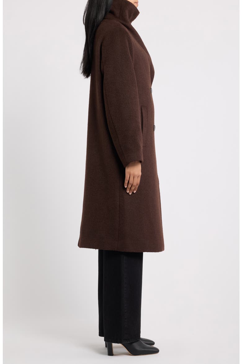 Funnel Neck Coat, Alternate, color, SEAL BROWN
