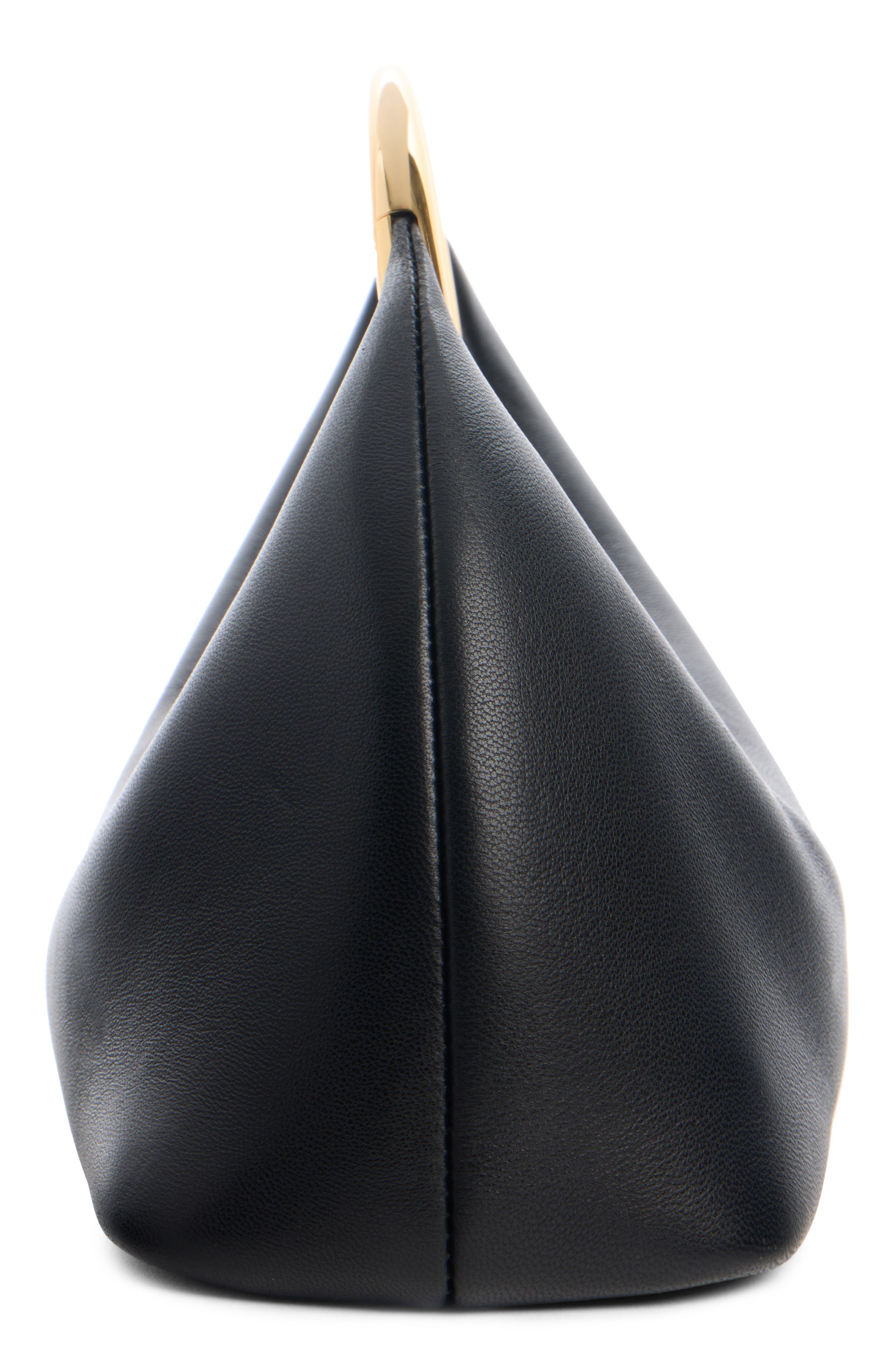 Jacquemus Le Petite Calino Leather Top Handle Bag, Alternate, color, Black 990