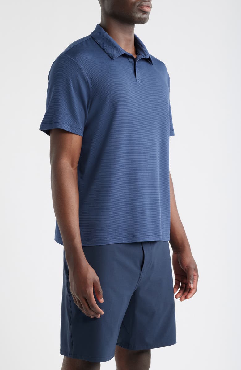 Zella Dynamic Stripe Polo, Alternate, color, Navy Eclipse Stripe