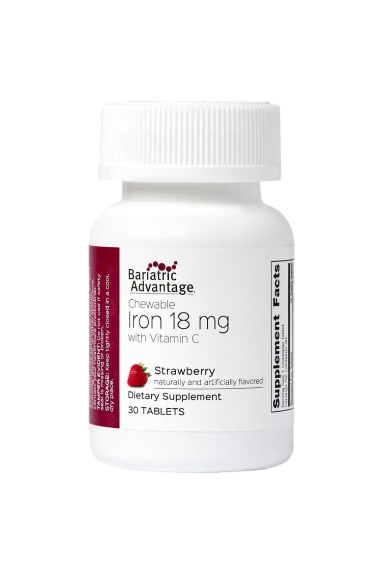 Iron 18 mg with Vitamin C Chewable Strawberry Supplement Tablets - 30 Count, Main, color, None