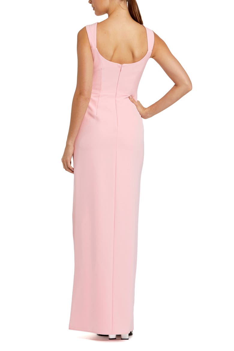 Sleeveless Crepe Gown With Embellished Bows, Alternate, color, Blush