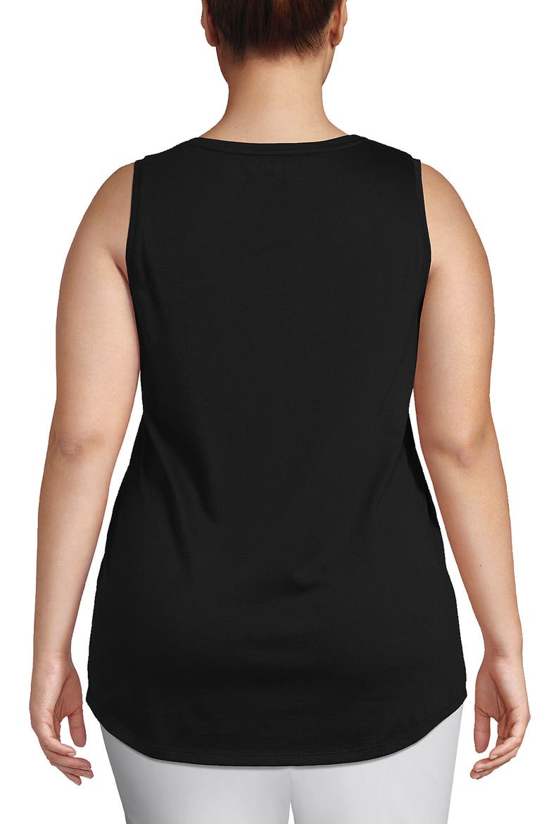 Supima Cotton Tunic Tank Top, Alternate, color, Black