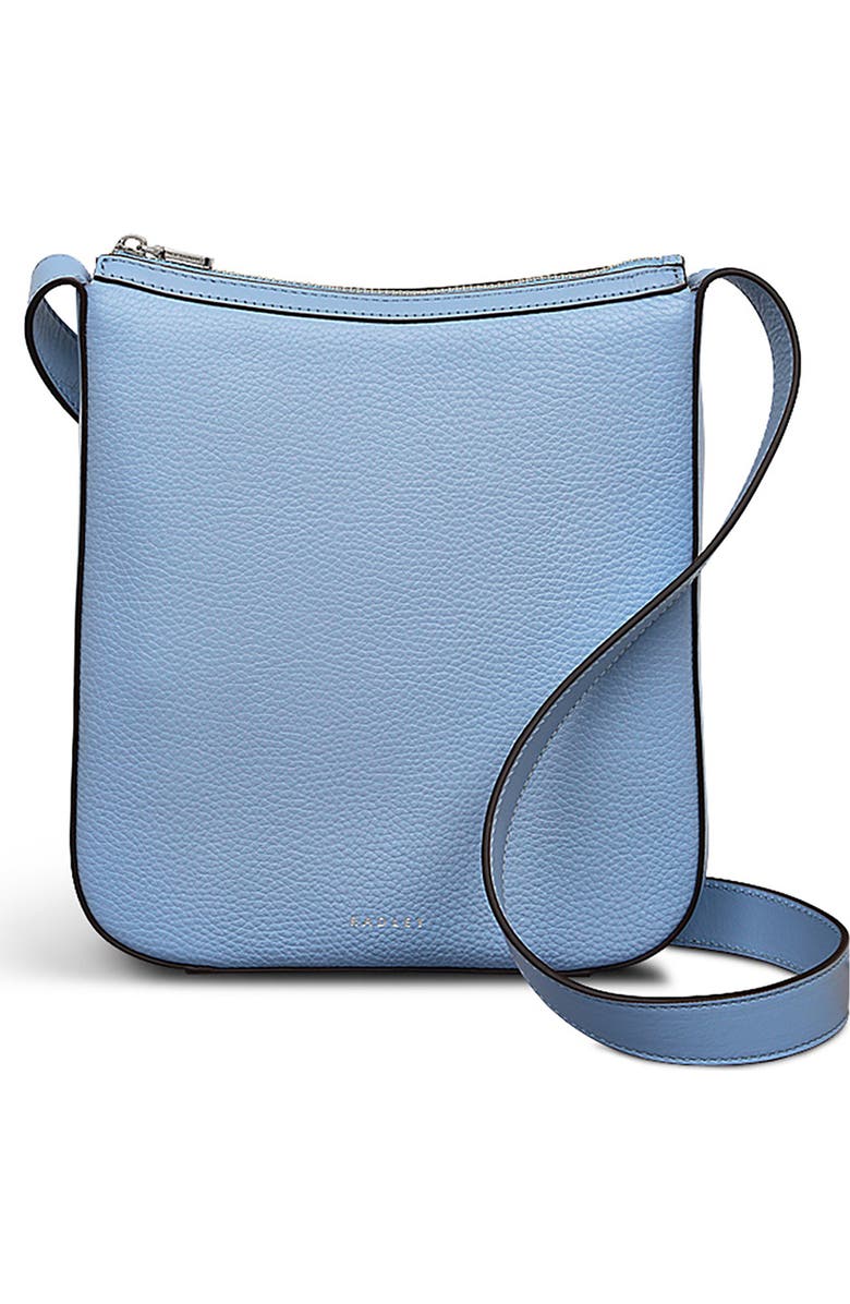 Radley Longford Lane Slim Leather Crossbody Bag, Main, color, Smoke Blue